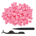 400 PCS Glue Rings for Eyelash Extensions, Pink Lash Rings with 2 PCS Eyelash Tweezers, Lash Holder, Easy Fanning Glue Cups for Volume Lashes