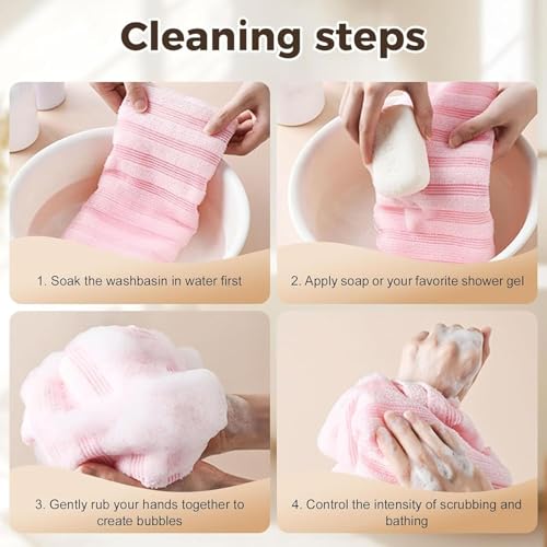 2Pcs Blissal Exfoliating Shower Towel - Deep Exfoliating, Soft Gentle & Quick-Drying Shower Towel for Body Scrub
