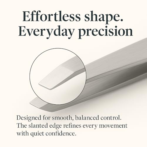 THEMOA Precision Tweezers Set ? Stainless Steel Pointed & Slant Tip Tweezers for Eyebrow, Facial Hair, Ingrown Hair, Professional Beauty Tool with Case