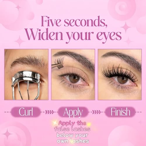 Lash Clusters Kit 120 Pcs Individual Eyelash Clusters 10-16mm D Curl, DIY Lash Extension Kit with Lash Glue, Sealant & Tweezers, Natural Fluffy Fake Lashes for Home Use, Beginners Friendly