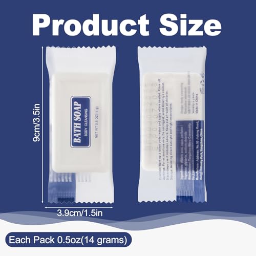Travel Size Bars Soap in Bulk, Individually Wrapped 0.5 oz Mini Small Body Hand and Face Soaps Toiletries Amenities for Hotel, Shelter/Homeless/Nursing Home/Charity/Motel/Guest Bathroom (30)