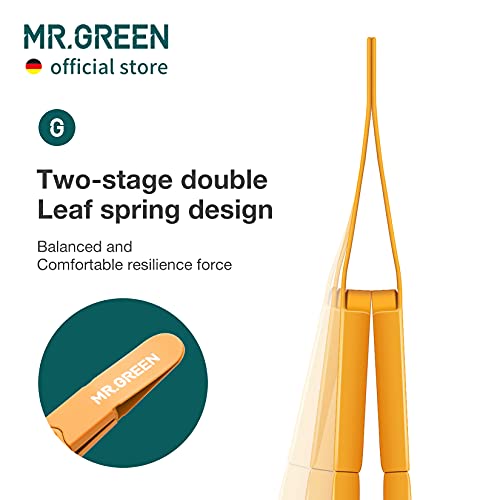 MR.GREEN Eyebrows Tweezers Colorful Beauty Fine Hairs Puller Makeup Tools Stainless Steel Slanted Eye Brow Clips Removal (Orange)