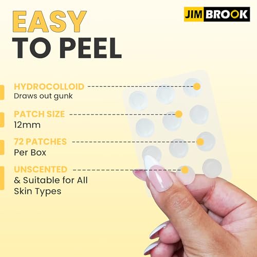 Pimple Patches For Face (72 Patches) Hydrocolloid Pimple Patches ? Round Design Tapered Blemish Patches ? Pimple Stickers | Zit Patches ((72 Count (Pack of 1)
