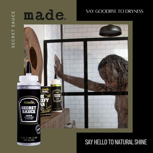 made The Secret Sauce | Multipurpose Moisturizer for Hair, Face, Body & Beard | Modern Bay Rum Scent | Lightweight Leave-In Conditioner with Coconut, Hemp Seed & Tea Tree Oils | 8 oz