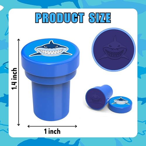 36PCS Shark Party Favors - 24PCS Temporary Tattoos & 12PCS Stamps - Ideal Beach Ocean Animal Themed Birthday Card Decorations Supplies Goodie Bag Cute Rewards for Boys Girls Classroom Gifts