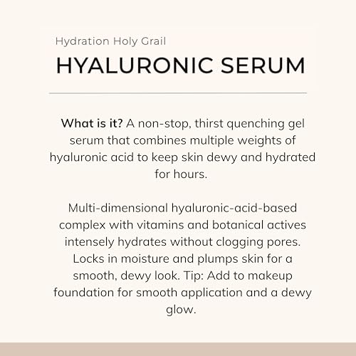 Le Mieux Hyaluronic Serum - Concentrated Hyaluronic Acid Facial Hydration Complex, Anti Aging Moisture with No Parabens or Sulfates (1 oz / 30 ml)