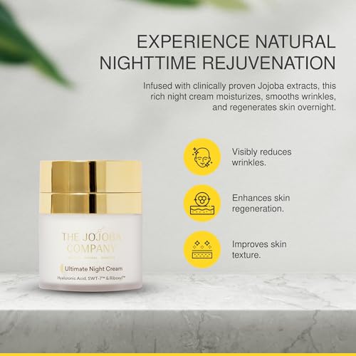 Jojoba Ultimate Night Cream ? Anti-Aging Moisturizer for Wrinkles, Fine Lines & Regeneration ? Hydrating Night Cream for All Types ? Enhances Texture & Tone ? 50ml