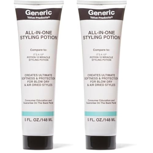 Generic Value Products AllinOne Styling Potion, Detangles, Reduces Frizz, Adds Softness and Shine, Lightweight, 5 Oz (Pack of 2)