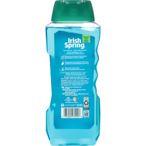 Irish Spring Ultimate Wake Up Tea Tree Face & Body Wash for Men, Moisturizing Body Wash Washes Away Bacteria - 18 Fl. Oz