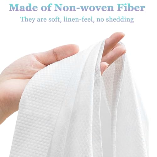 50-Count Disposable Bath Hair Towels, 19.7" x 27.6" Thickened and Absorbent Salon & Spa Towels for Massage Yoga Camping Trips (White)