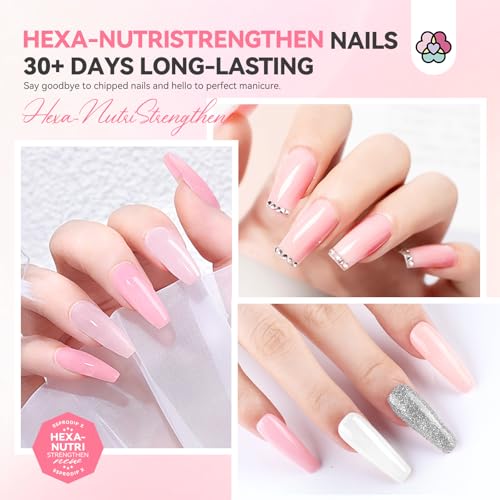 SAVILAND Dip Powder Nail Kit with Drill: 6 Color Winter Dip Nails Powder Starter Kit Pink Nude Glitter Clear with Liquid Set Base Top Activator French Manicure Beginner DIY Home Christmas Gift
