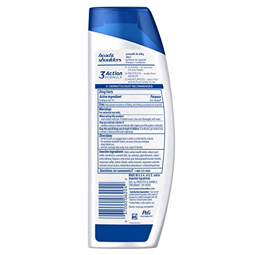 Head and Shoulders Smooth & Silky 2-in-1 Dandruff Shampoo and Conditioner 13.5 Fl Oz (Pack of 2)