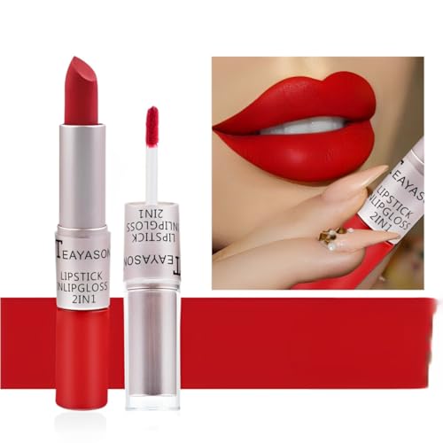 2-in-1 Matte Lipstick, No Grainy Feeling Lipstick with Long-Lasting Moisturising, Liquid, Matte and Long-Lasting Lipsticks (Color code - 03, 1.06 ounces)