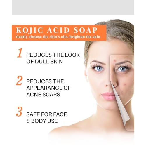 Kojic Acid Soap ? 2 Bars in One Box (65g x 2) | Face & Body Cleansing Bar with Turmeric, Vitamin C, Hyaluronic Acid & Collagen | Gentle Daily Brightening Formula