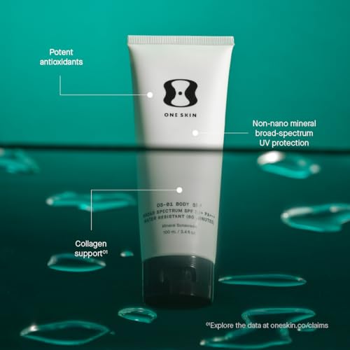 OneSkin BODY SPF OS-01 Peptide Broad Spectrum SPF 30+ Mineral Sunscreen- Protects Skin from UV Aging & Water Resistant, Includes Potent Antioxidants, Suitable for Sensitive Skin