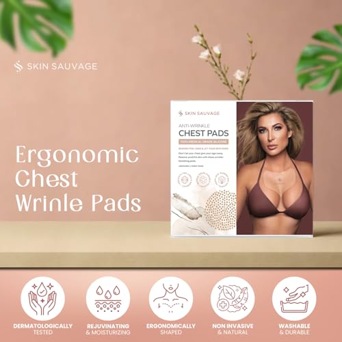 Chest Wrinkle Pads (3-Packs) - Anti-Aging Skin Firming Lift to Moisturize Fine Lines & Sagging Prevention- Safe Silicone Skin Care pads. Each package contains two chest pads.