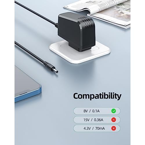 Superer 8V 5Ft Power Cord Fit for Philips Norelco HQ840 Multigroom Series 3000 MG3750 MG3760 Electric Shaver Trimmer Razor Replacement Charger Supply
