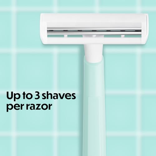 BIC Silky Touch Women's Disposable Razors; With 2 Blades; Pretty Pastel Razor Handles; 10 Count Value Pack of Shaving Razors
