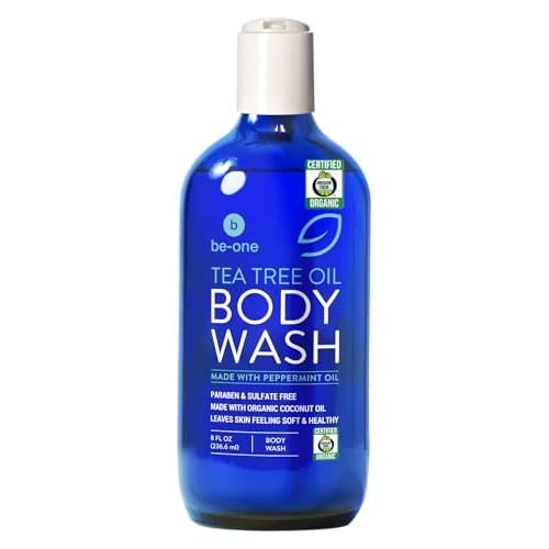 Certified Organic Tea Tree Body Wash by Be-One - Jock Itch - Athletes Foot - Ringworm - Acne - Eczema - Vegan - For Men & Women - Paraben & Sulfate Free - Sensitive - Natural - MADE IN USA