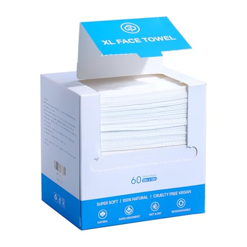 Single Use Face Towels, 10"¡¿12", Ultra Soft and Thick, Disposable Makeup Remover Facial Towels, Dry & Wet Face Wipes for All Skin Types