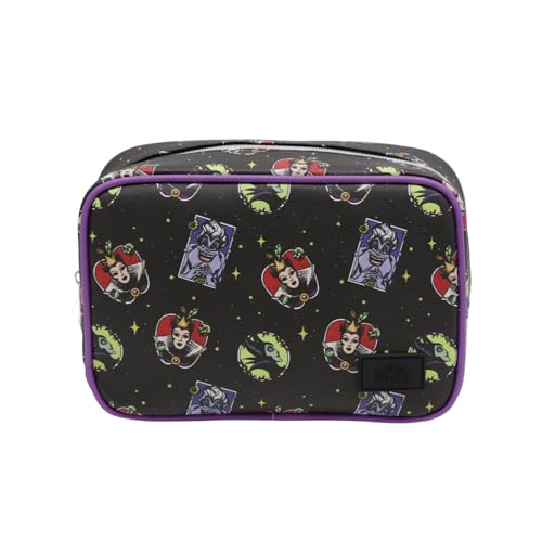 Impressions Vanity Villains Villaness Makeup Pouch Pouch for purse With Silver Hardware, Polyester Lined Interior Travel Makeup Bag Organizer with Inner Slip Pocket and Villains Villaness Artwork