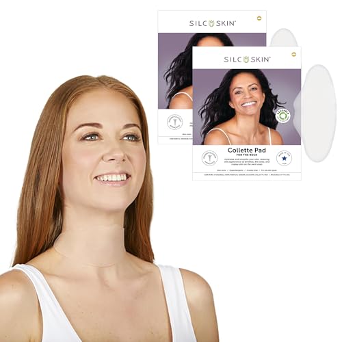 Silcskin Collette Pad Medical Grade Neck Wrinkle Patches, Reusable Silicone Neck Pads For Sleep Lines And Crepey Skin, Holiday Anti Wrinkle Gift For Her, 60 Day Supply