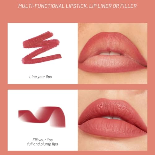 2in1 Lip Liner & Lipstick Combo Matte Longwear Waterproof Lipstick for Women #01