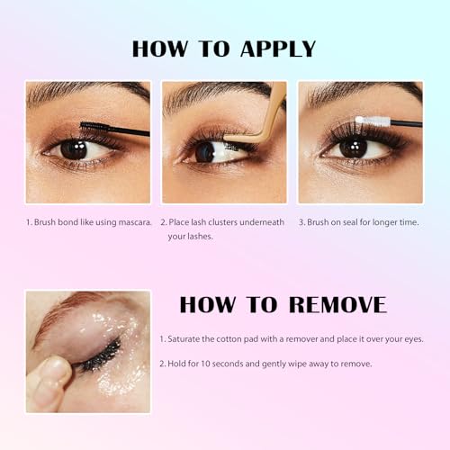 SY-SHUYING Black Lash Bond and Seal Mascara for Long Lasting Waterproof Non Irritating Mild Formula Eye lash Extensions 5ml+5ml