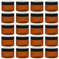 TUZAZO 4 Oz Amber Plastic Cosmetic Jars Leak Proof Small Container with lids for Cream, Lotion, Powder, Ointments, Beauty Products, 24 Pcs