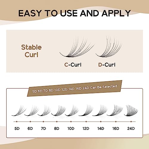 Premade Fans Eyelash Extensions 600 Fans 12D Handmade Volume Lashes Extensions 0.05mm Thickness 8-15mm D Curl Premade Volume Eyelash Extension Middle Stem Promade Lashes(600Fans-12D-0.05D,8-15mm)