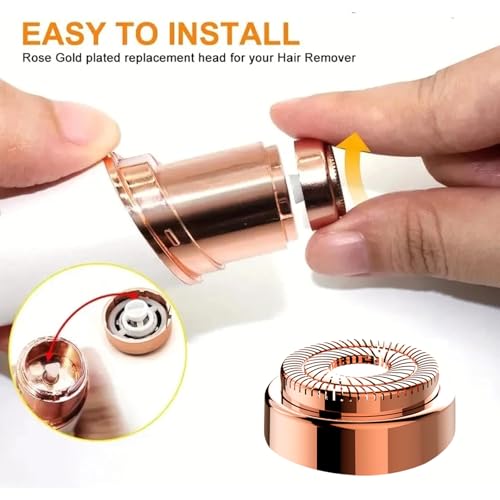 Replacement Head for Laikme Facial Hair Remover Generation 2 - Double Ring Replacement Blades Compatible With Laikme Gen 2 Face Hair Shaver Removal Device Only - Painless Razor Heads (3 Count)