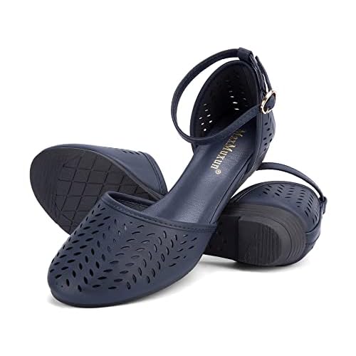 MaxMuxun Sandals for women 2026 Closed Toe Flats Roman Ankle Strap Cage Comfortable Summer Beach Dressy Shoes