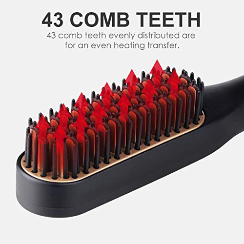 Beard Straightener for Men - Heated Beard Brush Comb for Short to Medium Beards - Costume Accessories and Grooming Gifts for Men (US Plug)