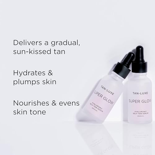 TAN-LUXE SUPER GLOW Self Tan Serum Gift Set, (10 ml) Daily Gradual Fake Tanning Skincare, Cruelty Free & Vegan