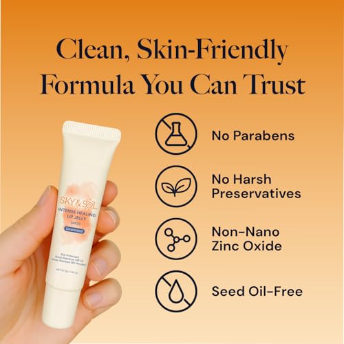 Sky & Sol Lip Balm SPF 25 ? 3 Pack Natural Hydrating Lip Jelly with Broad-Spectrum Sun Protection and Primer, Water-Resistant for Smooth, Plump & Rosy Lips.