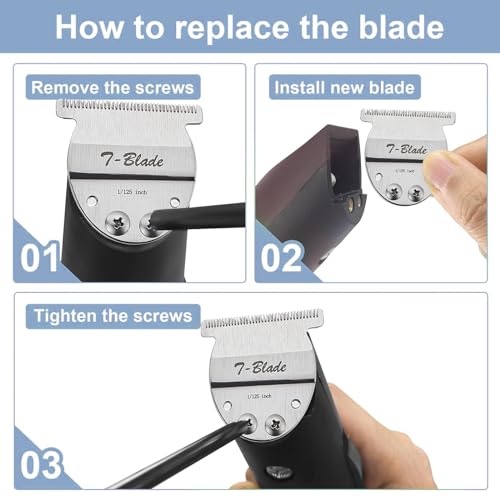 Wide T-Blade Compatible with Oster Finisher Trimmer Model 59 and T-Finisher Trimmer,For Creating Clean Hairlines or Grooming Small Pets Cuts Hair to 1/125"-0.2mm(2Pack)