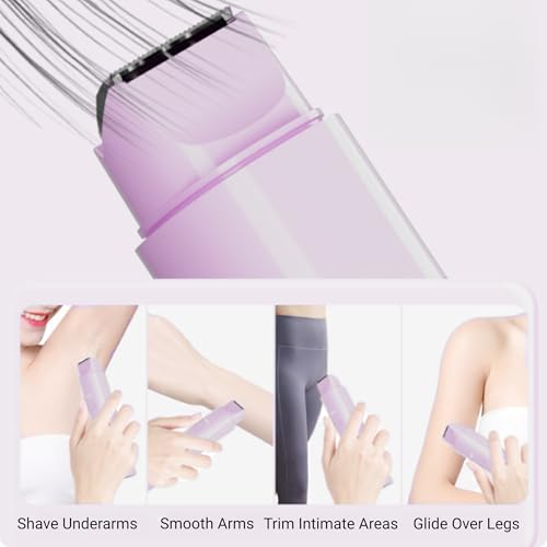 Bikini Trimmer for Women Electric Razors for Women Electric Shaver Female 2-in-1 Bikini Razor for Pubic Hair, Private Area, Legs, Face, Body Hair, Waterproof, Dual Head, Rechargeable (Pink)