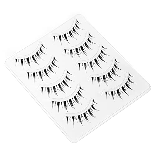 Japanese Style False Eyelashes Makeup Manga Lashes Cosplay Anime Eyelash Lashes Doll Eye Natural 5 Pairs Asian False Eyelashes Pack Look Like Individual£¨M9£©