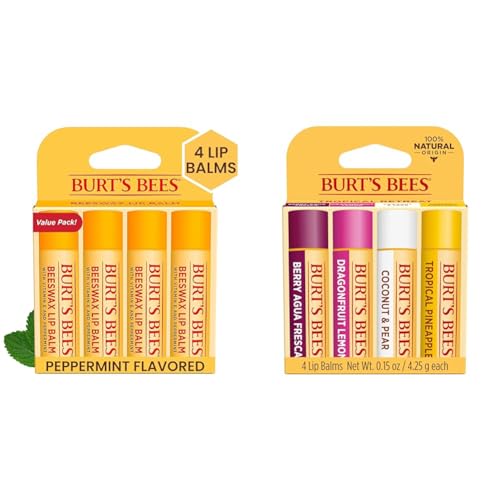 Burt's Bees Lip Balm Gift Set - Original Beeswax & 4 Refreshing Flavors, 8 Tubes