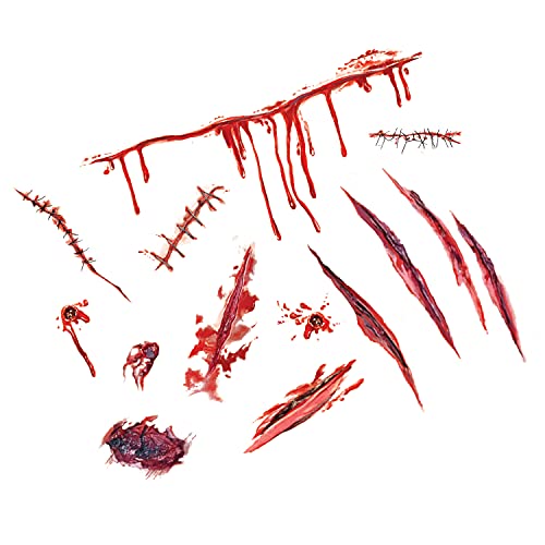 Neva Nude Bloody Hell Red Large Temporary Tattoo Pack | Body Decoration for Festivals, Raves, and More