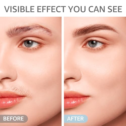 Facial Hair Removal for Women: 2 in 1 Electric Hair Removal Device for Chin Upper Lip Peach Fuzz & Rechargeable Eyebrow Trimmer for Shape Brows with Light (Blue)