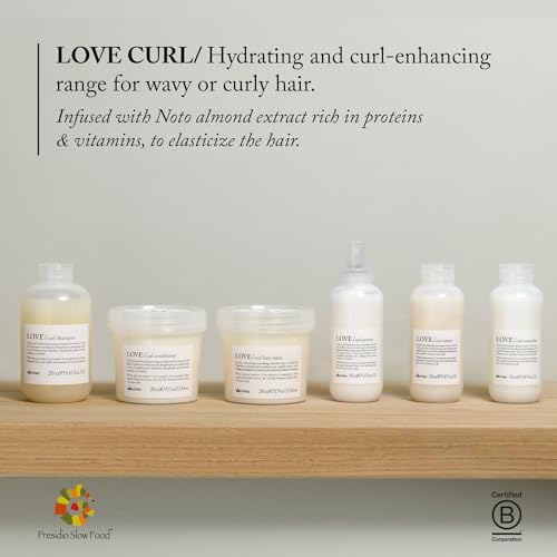 Davines LOVE Curl Conditioner, Enhance and Control Curly and Wavy Hair, Weightless Volume and Softness
