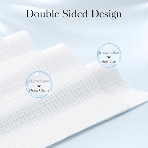 2 Pack of 50 count XL Disposable Face Towels 10¡± x 12¡±, 100% Viscose Fibre, Soft & Skin Friendly Face Towelettes Disposable, Facial Tissue Wipes for Women Cleansing