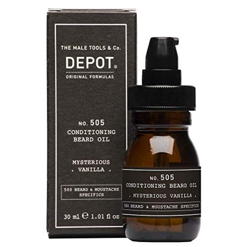 DEPOT No. 505 Conditioning Beard Oil 30ml ? Mysterious Vanilla, Apricot, Jojoba & Sunflower Oils for Soft, Shiny, Nourished Facial Hair, Detangles & Strengthens Beard