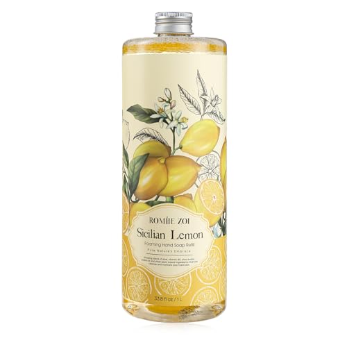 ROMIIE ZOI Foaming Hand Soap Refill, Lemon, Gentle & Moisturizing Formula, 1 L/ 33.8 FL OZ