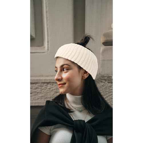 YISSION Winter Headbands for Women Non Slip Wide Headbands Thick Knit Head bands Black White Headband Soft Ear Warmer Hairbands Hair Accessories for Women Girls