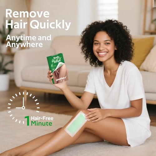 WaxFans SnapSmooth Wax Strips for Hair Removal - Body & Face Wax Strips, No Heating Required, Travel-Friendly 58 Pcs with Cleansing Wipes