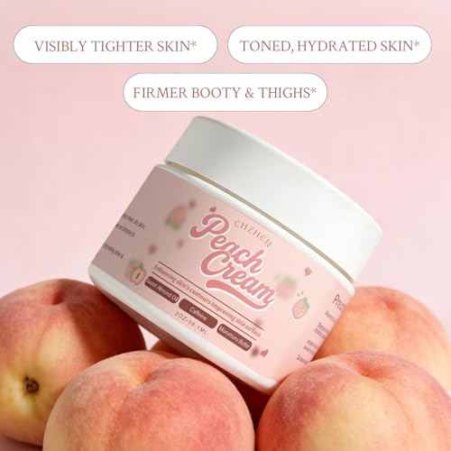 Peach Firming Body Cream | Lightweight Hydrating Moisturizer with Cupuacu Butter & Hyaluronic Acid | Non-Greasy, Quick-Absorbing for Daily Skin Comfort | 2 Oz (Peach)