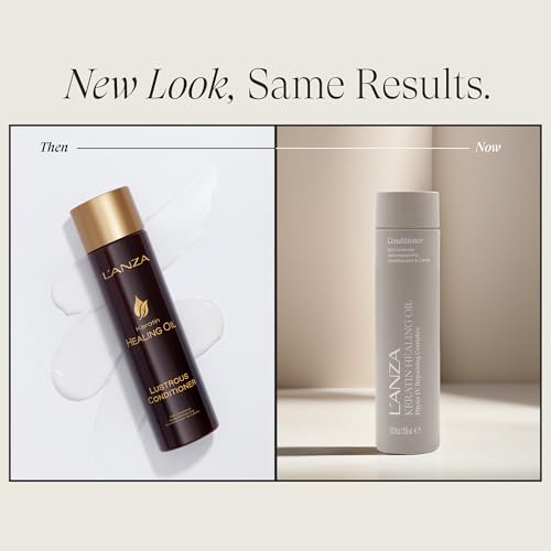 L'ANZA Keratin Healing Oil Conditioner for Dry Damaged Hair, Moisturizing, Detangles, Reduces Breakage, Adds Shine, Anti-Frizz, Color Safe Anti-Humidity Strengthening Care, Sulfate Free