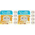 Venus MoistureGlide Women's Razor Blades, With Built-in Shave Gel Bars, 4 Razor Blade Refills, Holiday Gifts for Women, (Pack of 2)